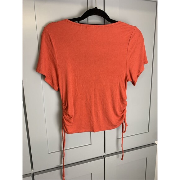 Marine‎ Layer Lexi Crop Tank Top Shirt Womens Small Coral Short Sleeve Coastal - Picture 5 of 6
